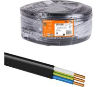 Кабель ВВГ-П нг(А)-LSLTx 3х4 ок(N, PE)-0,66 ГОСТ (100м) TDM