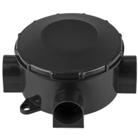 Коробка распаячная ОП D80х35мм, IP42, 3-х рожковая, черная, инд. штрихкод TDM