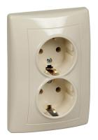 SEDNA Беж Розетка 2-ая, с/з, 16А, 250В_sale