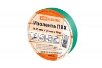 Изолента ПВХ 0,13*15мм Зеленая 20м TDM