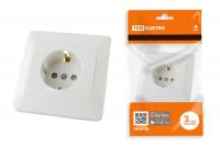 Розетка 2П+З с защ. шт. 16А 250В белая "Ильмень" TDM