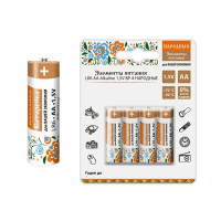 Элемент питания LR6 AA Alkaline 1,5V BP-4 Народный