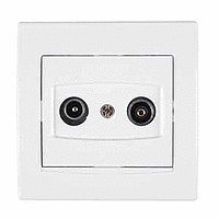 Розетка TV/R (Прох.,с згас 4дб) бел.