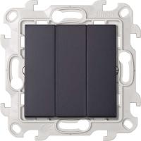 Simon 24 Графит Трехклавишный выключатель