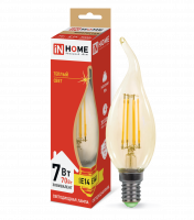 Лампа светодиодная LED-СВЕЧА НА ВЕТРУ -deco 7Вт 230В Е14 3000К 630 Лм золотистая IN HOME