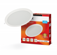 Панель светодиод. встр. круглая RLP-eco 24Вт 230В 4000К 1440Лм 300x285мм белая IP40 IN HOME