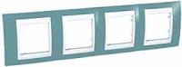 РАМКА 4-постовая, горизонтальная, БЕЛЫЙ/ СИНИЙ UNICA ХАМЕЛЕОН 