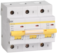 KARAT Автоматический выключатель ВА47-100 3P D 63А 10кА IEK
