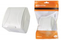 Розетка 2П+3 открытой установки IP54 16А с крышкой белая "Селигер" TDM