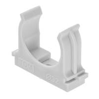 Крепеж-клипса для трубы 32 мм для прямого монтажа (25 шт.) серая TDM