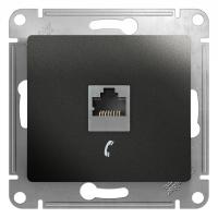 GLOSSA Антрацит Розетка телефонная RJ11