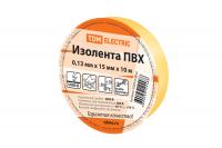 Изолента ПВХ 0,13*15мм Желтая 10метров TDM