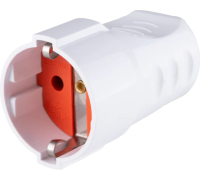 Кабельная розетка рифленая 2П+З 16А 250B белая TDM