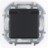 Legrand INSPIRIA Антрацит Розетка 2К+З IP44 с крышк. и шторк.- немецкий стандарт 16А 