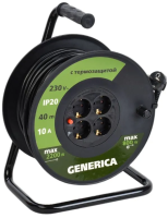 Катушка УК40 с термозащитой 4 места 2P+PE/40м 3х1,0мм2 GENERICA IEK