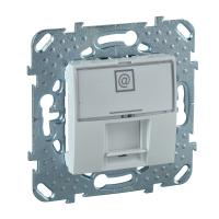 UNICA Бел Комп.розетка 1ХRJ45 кат. 5Е, с полем для надписи