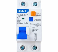 Диф. автомат NXBLE-63Y 1P+N 16А 30mA электронный тип AС, х-ка С, 4.5kA CHINT