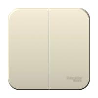 BLANCA Молочный О/У Выключатель 2-клавишный(cх.5), 10А, 250B,