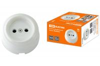 Розетка фарфоровая 2П 10А 250В белая «Болонь» TDM