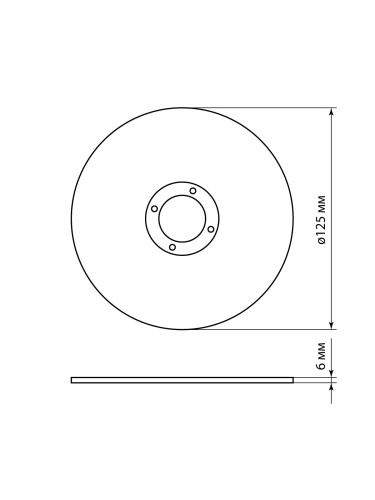 Круг шлифовальный, зачистной по металлу, 125х6х22,2 мм, тип 42, A24RBF, серия "Рубин", TDM