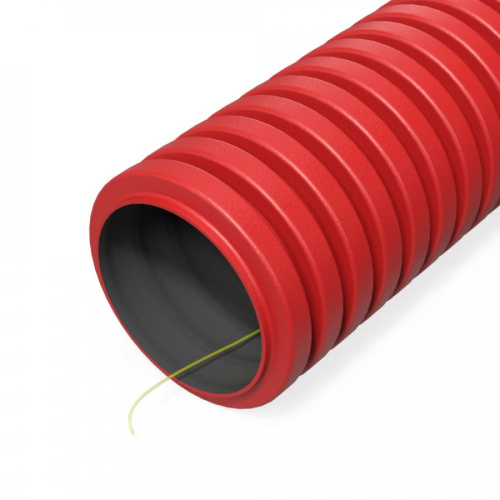 Труба гофрированная двустенная ПНД гибкая тип 450 (SN29) с/з красная д40 (20м/уп) Промрукав