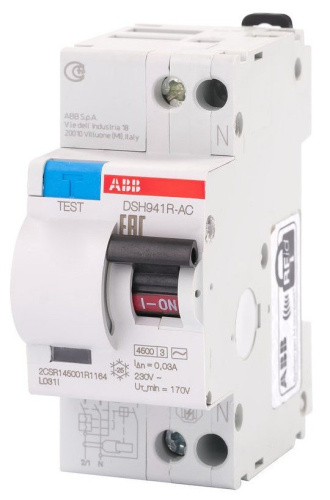 ABB DSH941R Дифференциальный автоматический выключатель 1P+N 20A 30mA (AC) хар. C