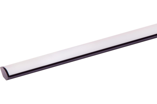 Алюминиевый профиль угловой черный 1616 (2 м), матовый рассеиватель, 2 заглушки, 3 крепежа TDM