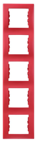 SEDNA Красный Рамка 5-постовая, вертикальная